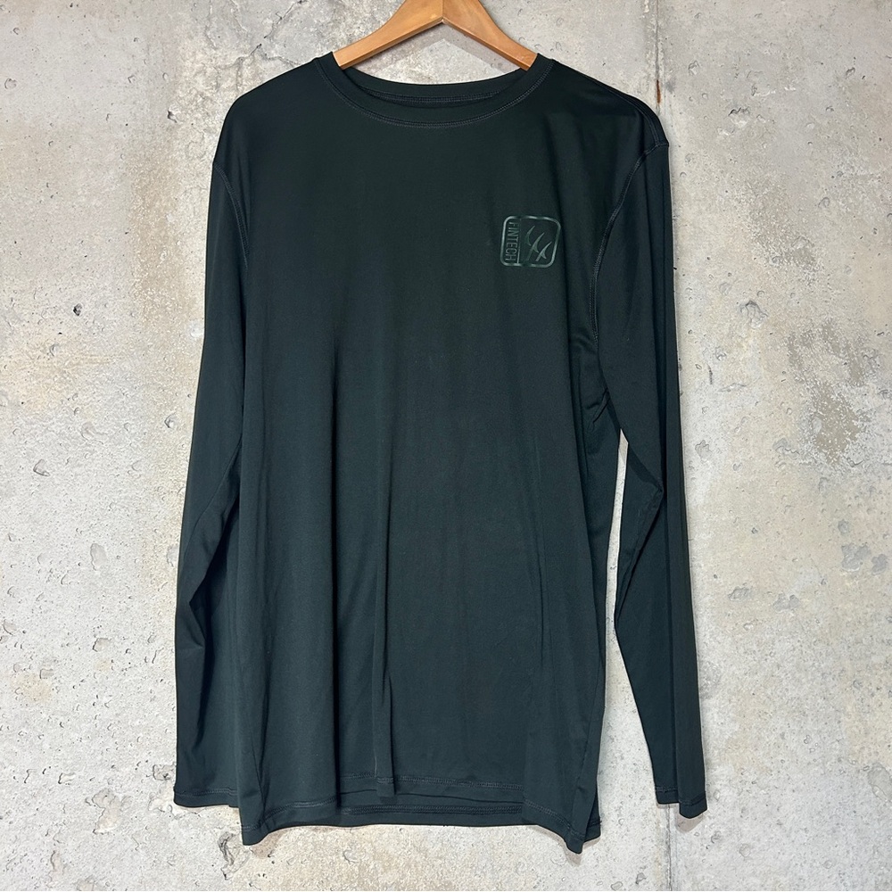 Fin tech dark green long sleeve cooling fishing shirt large